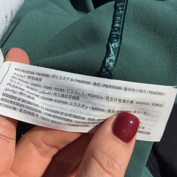 Abercrombie & Fitch Womens Trench Coat Size Medium M Green Jacket Belted Preppy - Picture 11 of 11